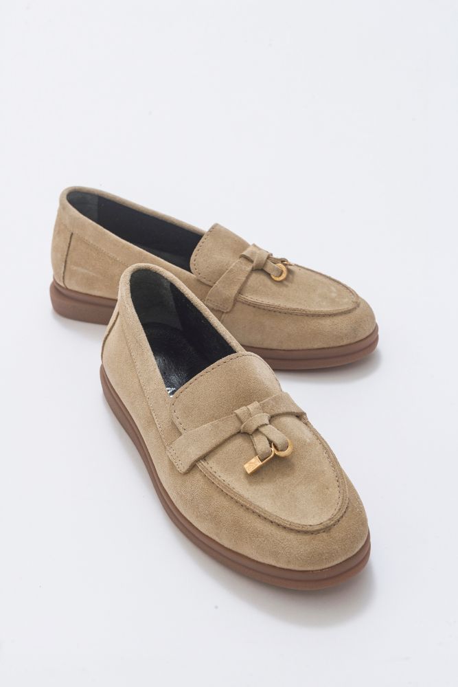kadin-deri-tokali-loafer-BEJ SUET-NHR23237001-0054063_0